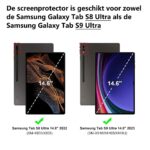 Tempered screenprotector geschikt voor Samsung Galaxy Tab S8 Ultra