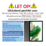 LuxeBass kunstleer book case Galaxy Tab A8 blauw - valbescherming - Afbeelding 2