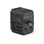 Universele Wereldstekker met 4 USB poorten + 1 USB-C poort | JY305A Zwart