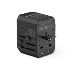 Universele Wereldstekker met 4 USB poorten + 1 USB-C poort | JY305A Zwart