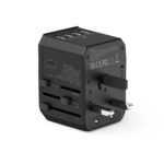 Universele Wereldstekker met 4 USB poorten + 1 USB-C poort | JY305A Zwart