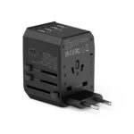 Universele Wereldstekker met 4 USB poorten + 1 USB-C poort | JY305A Zwart