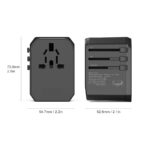 Universele Wereldstekker met 4 USB poorten + 1 USB-C poort | JY305A Zwart