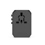 Universele Wereldstekker met 4 USB poorten + 1 USB-C poort | JY305A Zwart